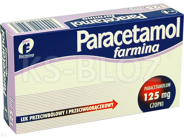 Paracetamol Farmina interakcje ulotka czopki doodbytnicze 125 mg 10 czop. | blist.