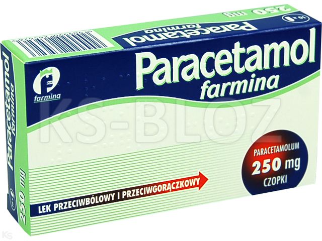 Paracetamol Farmina interakcje ulotka czopki doodbytnicze 250 mg 10 czop. | blist.