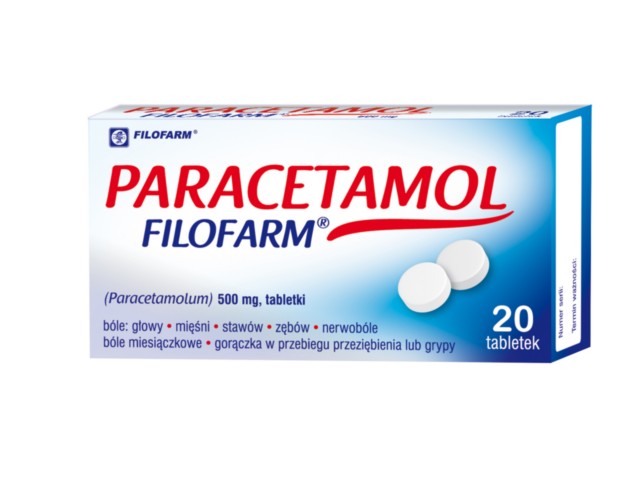 Paracetamol Filofarm interakcje ulotka tabletki 500 mg 20 tabl. (blist.)