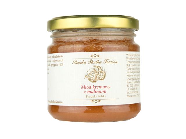 Pasieka Słodka Kraina Miód kremowy z malinami interakcje ulotka miód 250 g