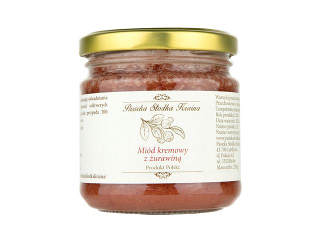 Pasieka Słodka Kraina Miód kremowy z żurawiną interakcje ulotka miód 250 g