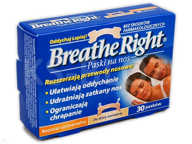 Paski BREATHE RIGHT n/nos ułatw.oddychanie regular interakcje ulotka paski  30 szt.