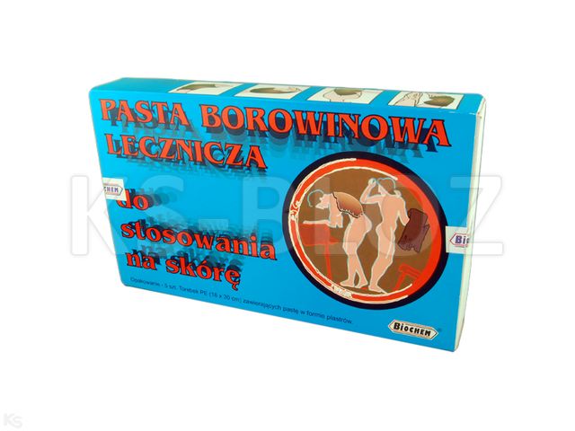Pasta Borowinowa lecznicza interakcje ulotka pasta na skórę  5 plast. (420-450g)