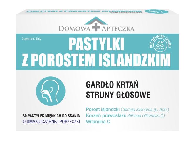 Pastylki z porostem islandzkim interakcje ulotka   30 pastyl.