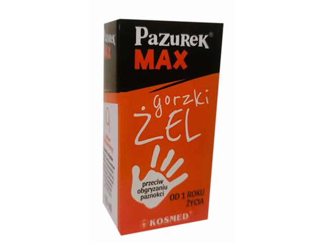 PAZUREK MAX Gorzki Żel przeciw obgryzaniu paznokci interakcje ulotka żel  10 ml