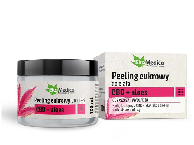 Peeling cukrowy do ciała CBD + aloes interakcje ulotka peeling  150 ml