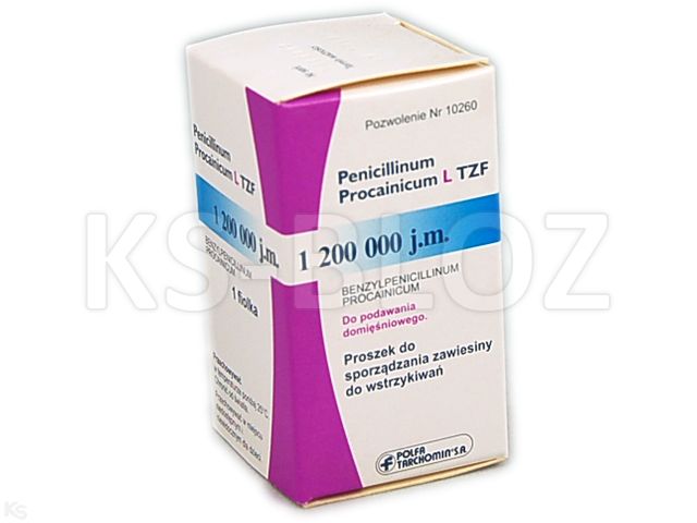 Penicillinum procainicum L TZF interakcje ulotka proszek do sporządzania zawiesiny do wstrzykiwań 1 200 000 j.m. 1 fiol. po 20 ml