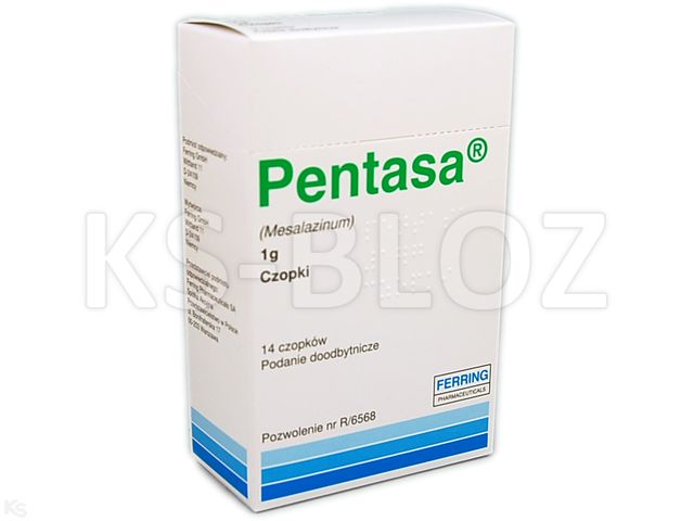 Pentasa interakcje ulotka czopki doodbytnicze 1 g 14 czop. (blist.)