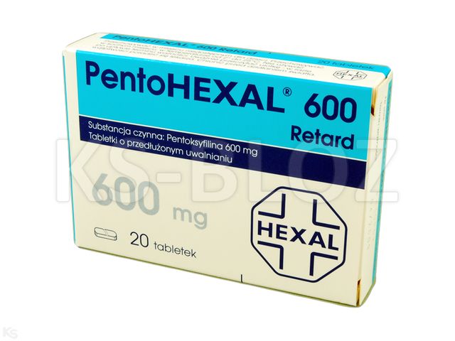 Pentohexal 600 Retard interakcje ulotka tabletki o przedłużonym uwalnianiu 600 mg 20 tabl.