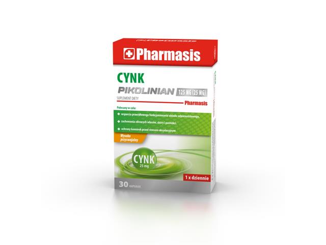 Pharmasis Cynk Pikolinian 125 mg interakcje ulotka kapsułki  30 kaps.