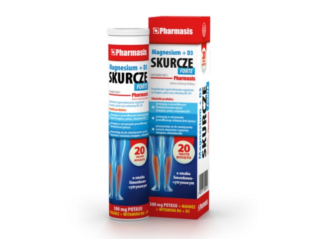 Pharmasis Magnesium + D3 Skurcz Forte interakcje ulotka tabletki musujące - 20 tabl.