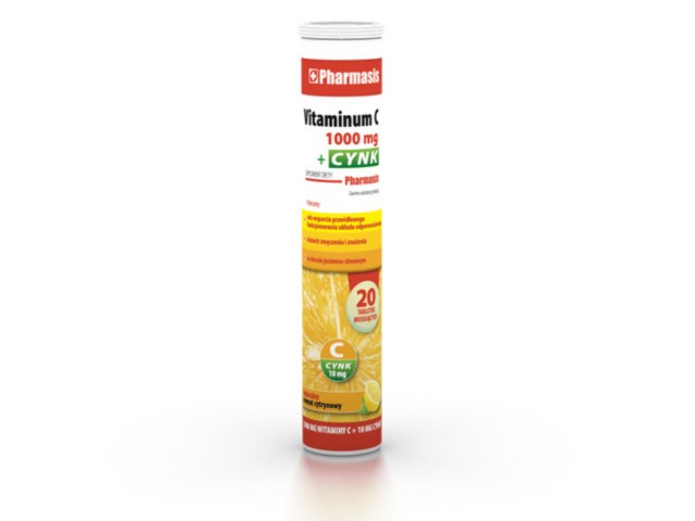 Pharmasis Vitaminum C 1000 mg + Cynk interakcje ulotka tabletki musujące - 20 tabl. (tub.)