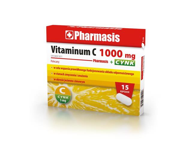 Pharmasis Vitaminum C 1000 mg + Cynk interakcje ulotka kapsułki  15 kaps.