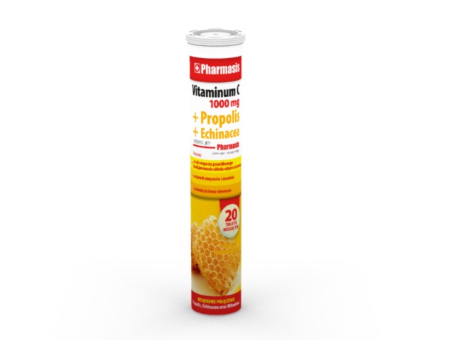 Pharmasis Vitaminum C 1000 mg + Propolis + Echinacea interakcje ulotka tabletki musujące - 20 tabl.