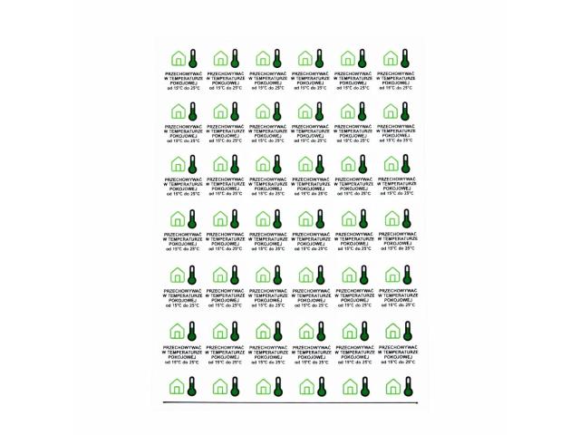 Pharmitis Etykieta informacyjna samoprzylepna Przechowywać w temperaturze pokojowej interakcje ulotka etykieta - 54 szt.