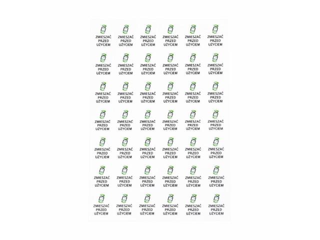 Pharmitis Etykieta informacyjna samoprzylepna Zmieszać przed użyciem interakcje ulotka etykieta - 54 szt.