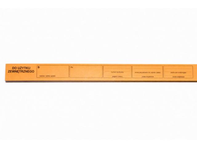 Pharmitis Sygnatura samoprzylepna pomarańczowa 20 x 350 mm interakcje ulotka etykieta - 100 szt.