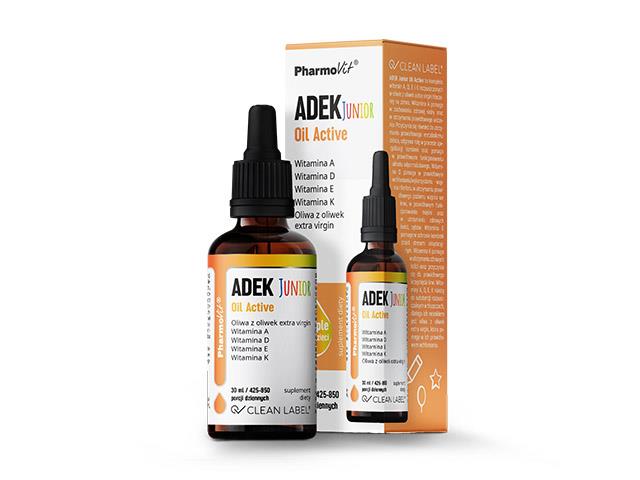 Pharmovit ADEK Junior Oil Active clean label interakcje ulotka krople  30 ml