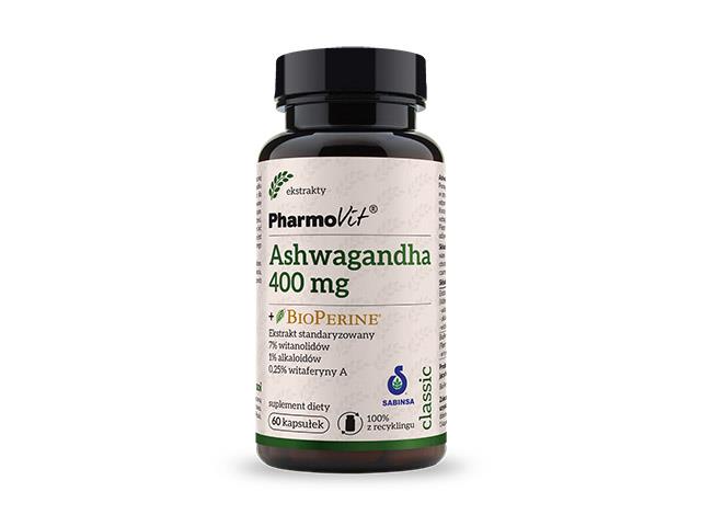Pharmovit Ashwagandha 400 mg + Bioperine interakcje ulotka kapsułki  60 kaps.
