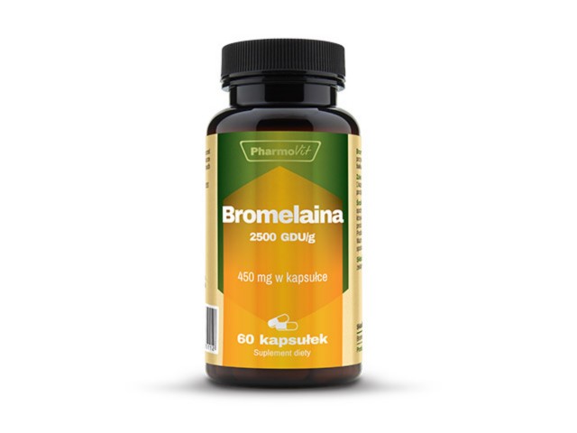 Pharmovit Bromelaina 2500 GDU/g 450 mg w kapsułce interakcje ulotka kapsułki - 60 kaps.
