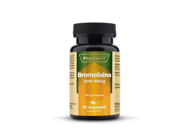 PHARMOVIT Bromelaina 2500 GDU/g 450 mg w kapsułce interakcje ulotka kapsułki - 30 kaps.