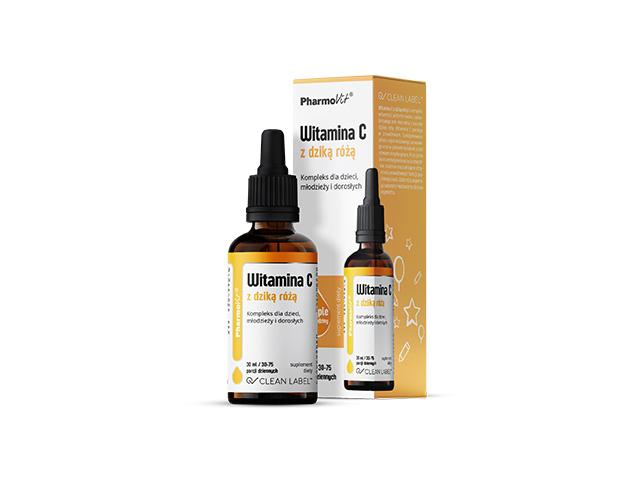 Pharmovit Clean Label Witamina C Z Dziką Różą interakcje ulotka krople  30 ml