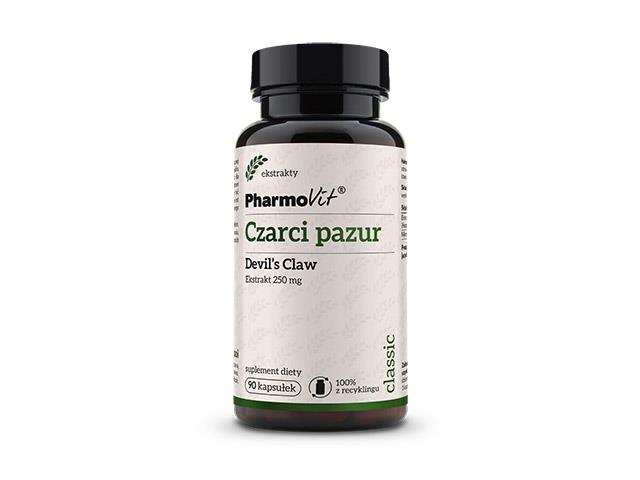 Pharmovit Czarci Pazur Devil's Claw 250 mg interakcje ulotka kapsułki  90 kaps.