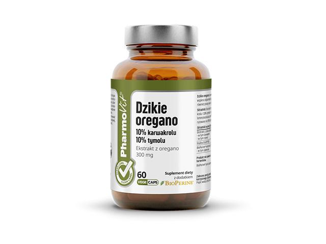 Pharmovit Dzikie Oregano 10% Karwakrolu 10% Tymolu Clean Label interakcje ulotka kapsułki twarde  60 kaps.