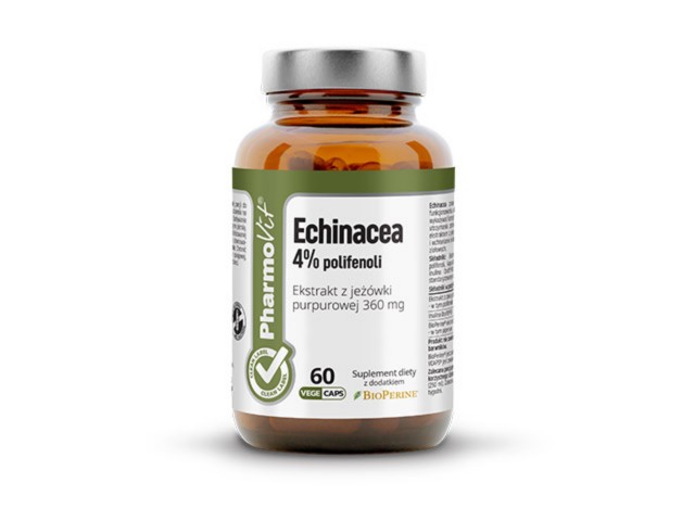 Pharmovit Echinacea 4% Polifenoli Clean Label interakcje ulotka kapsułki  60 kaps. | butelka ze szkła