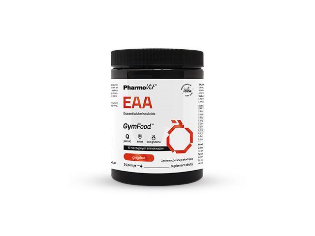 Pharmovit GymFood EAA Essential Amino Acids grejpfrut interakcje ulotka proszek  375 g