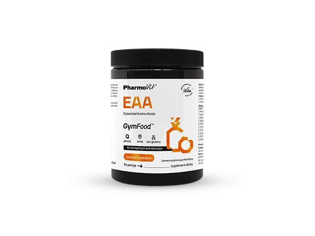 Pharmovit GymFood EAA Essential Amino Acids owoce tropikalne interakcje ulotka proszek  375 g