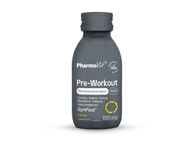 Pharmovit GymFood Pre-Workout Plus Formuła Przedtreningowa cytryna interakcje ulotka płyn  100 ml