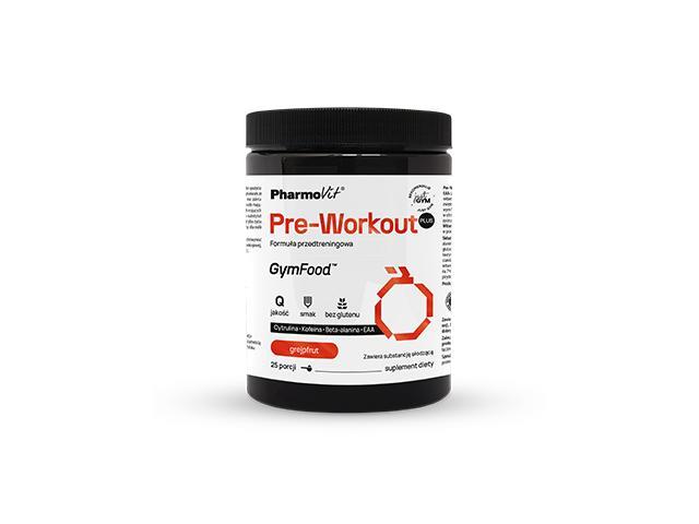 Pharmovit GymFood Pre-Workout Plus Formuła Przedtreningowa grejpfrut interakcje ulotka proszek - 500 g