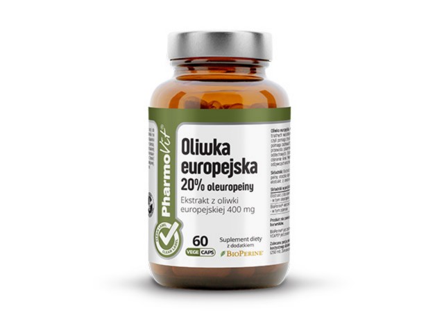Pharmovit Oliwka europejska 20% oleuropeiny interakcje ulotka kapsułki - 60 kaps. (but. ze szkła)