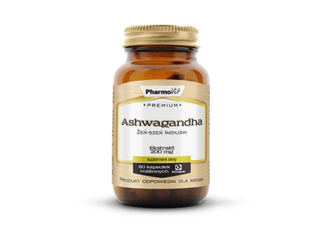 Pharmovit Premium Ashwagandha Żeń-Szeń Indyjski 200 mg Ekstrakt interakcje ulotka kapsułki  60 kaps.