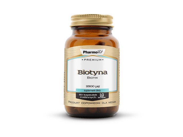 Pharmovit Premium Biotyna 2500 mcg interakcje ulotka kapsułki  60 kaps.