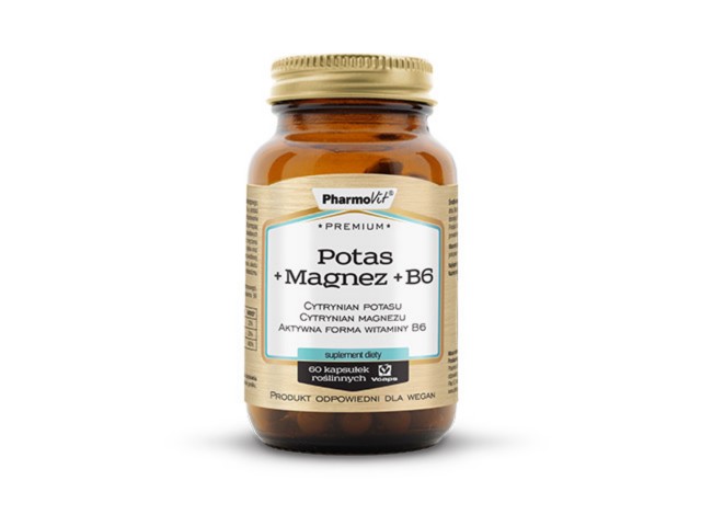 Pharmovit Premium Potas + Magnez + B6 interakcje ulotka kapsułki - 60 kaps. (but. ze szkła)