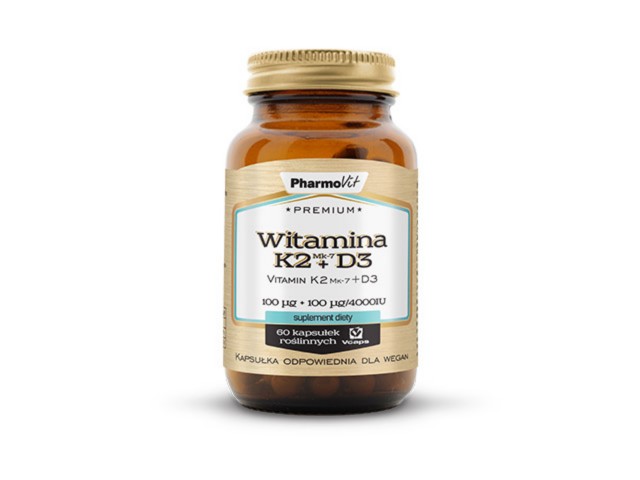 Pharmovit Premium Witamina K2 MK7 + D3 interakcje ulotka kapsułki - 60 kaps.