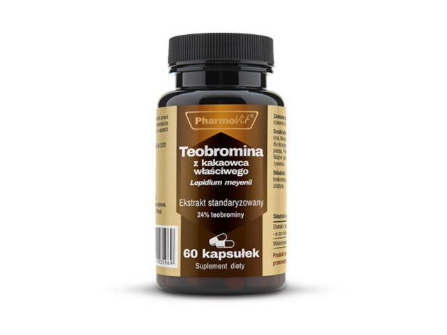 Pharmovit Teobromina Z Kakaowca Właściwego Ekstrakt standaryzowany 24% termobrominy interakcje ulotka   60 kaps.