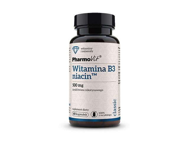 Pharmovit Witamina B3 Niacin 500 mg interakcje ulotka kapsułki  60 kaps.