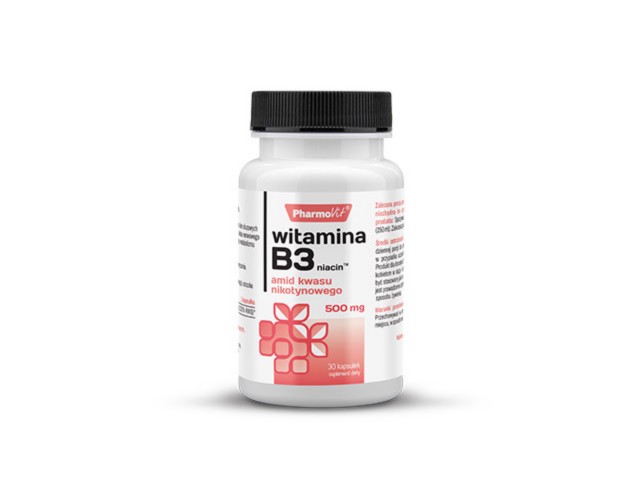 PHARMOVIT Witamina B3 niacin 500 mg interakcje ulotka kapsułki - 30 kaps.