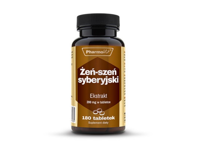 PHARMOVIT Żeń-szeń syberyjski Ekstrakt 200 mg interakcje ulotka tabletki - 180 tabl.