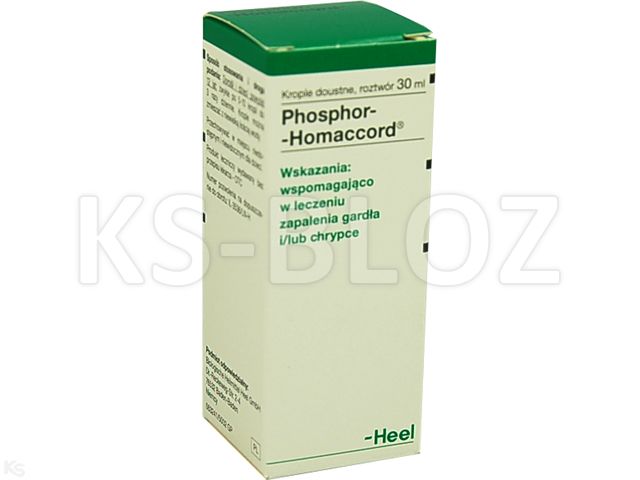 Phosphor-Homaccord -Chrypa interakcje ulotka krople doustne  30 ml | butelka