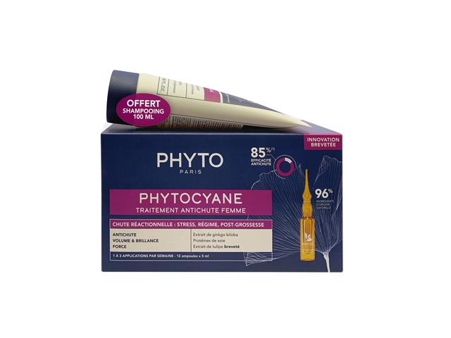 PHYTO PHYTOCYANE Zestaw Kuracja Przeciw Wypadaniu Włosów d/kobiet okresowe wypadanie włosów+ Szampon interakcje ulotka zestaw  60 ml + 100 ml