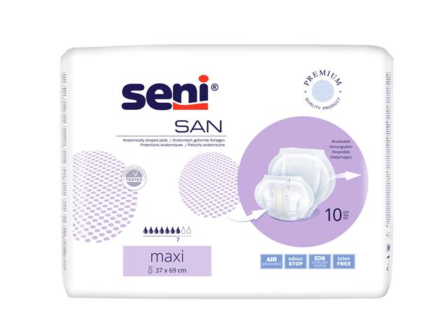 Piel.anat. SENI SAN MAXI interakcje ulotka pielucha anatomiczna  10 szt.