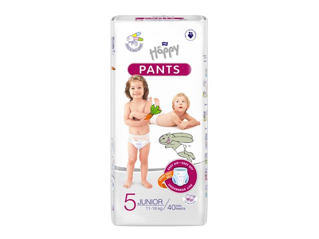 Piel-m. BELLA BABY HAPPY PANTS Junior 11-18kg interakcje ulotka pielucho-majtki  40 szt.