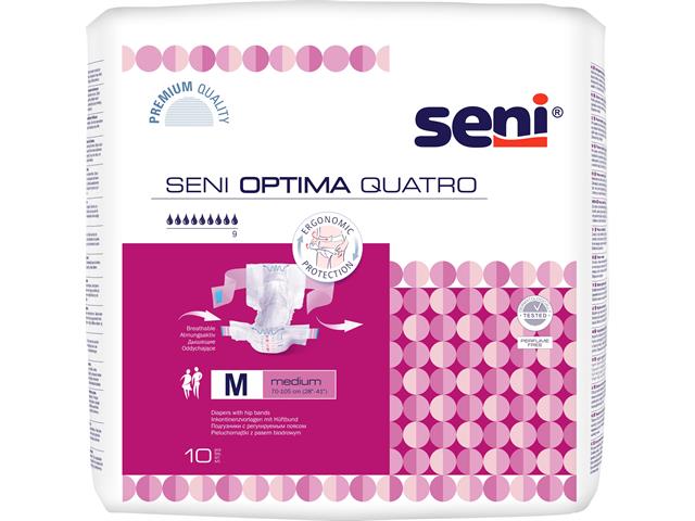 Piel-m. SENI OPTIMA QUATRO Medium interakcje ulotka pielucho-majtki - 10 szt.