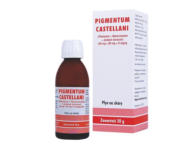 Pigmentum Castellani interakcje ulotka płyn do stosowania na skórę (40mg+80mg+8mg)/g 50 g
