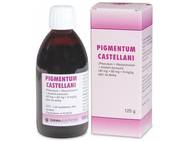 Pigmentum Castellani interakcje ulotka płyn do stosowania na skórę (40mg+80mg+8mg)/g 125 g