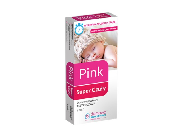 Pink Test ciążowy płytkowy super czuły domowy (Test ciążowy Pink Super Czuły płytkowy) interakcje ulotka   1 szt.